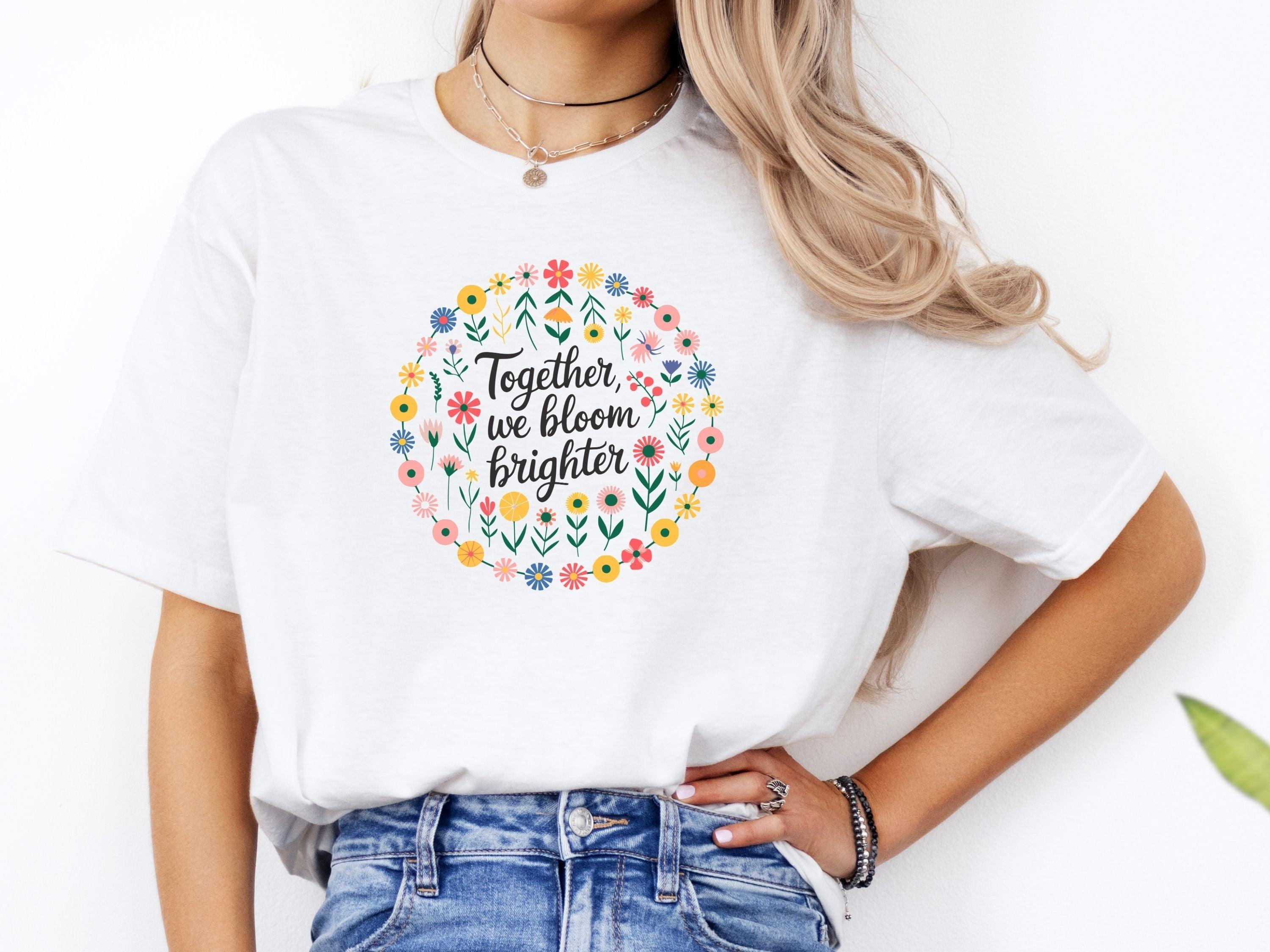 Together We Bloom Brighter Tee-Neurodiversity, ADHD & Autism Awareness & Acceptance T-Shirt by Daily Bloom