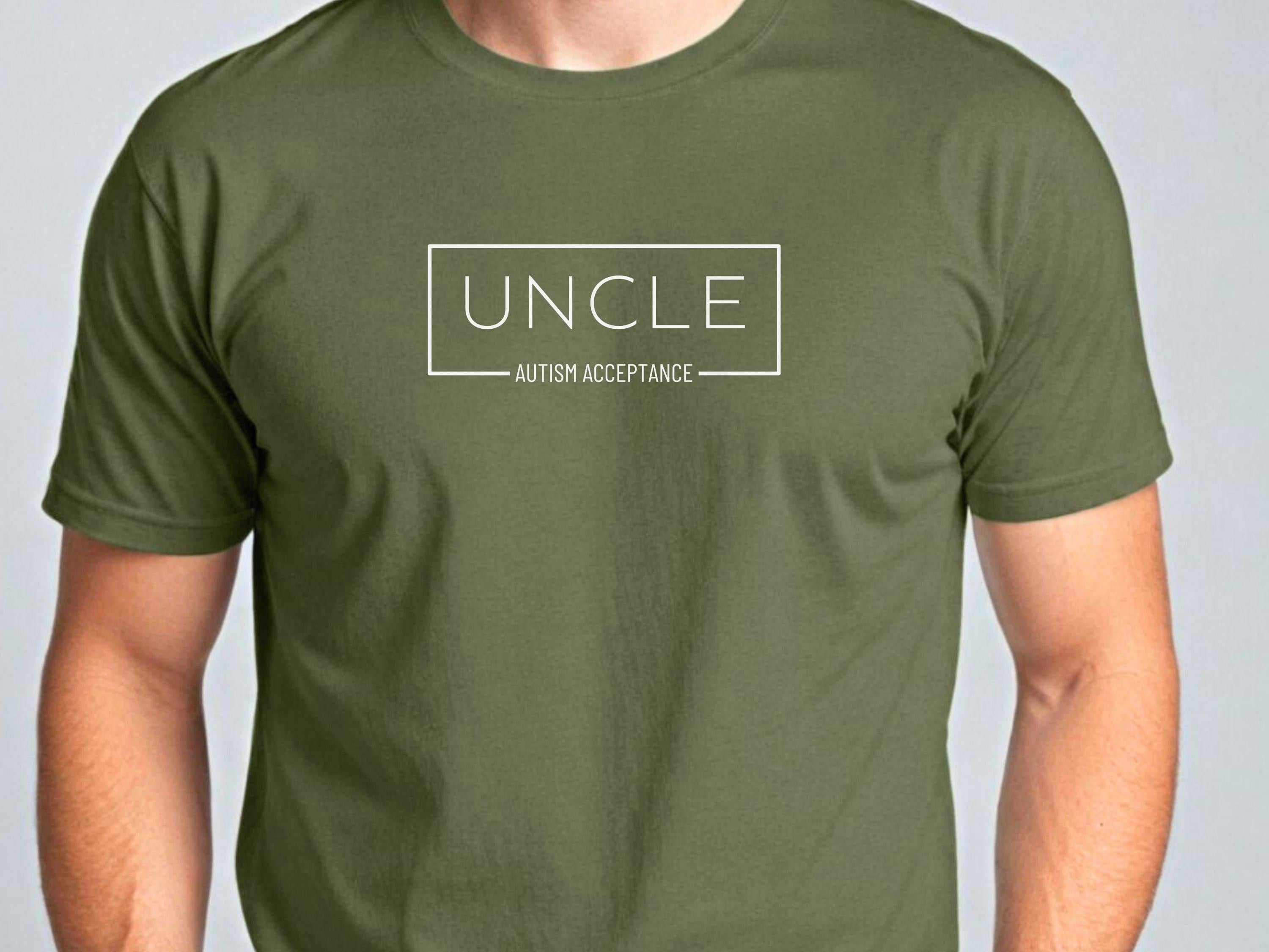 Uncle Autism Acceptance Box Tee-Neurodiversity, ADHD & Autism Awareness & Acceptance T-Shirt by Daily Bloom