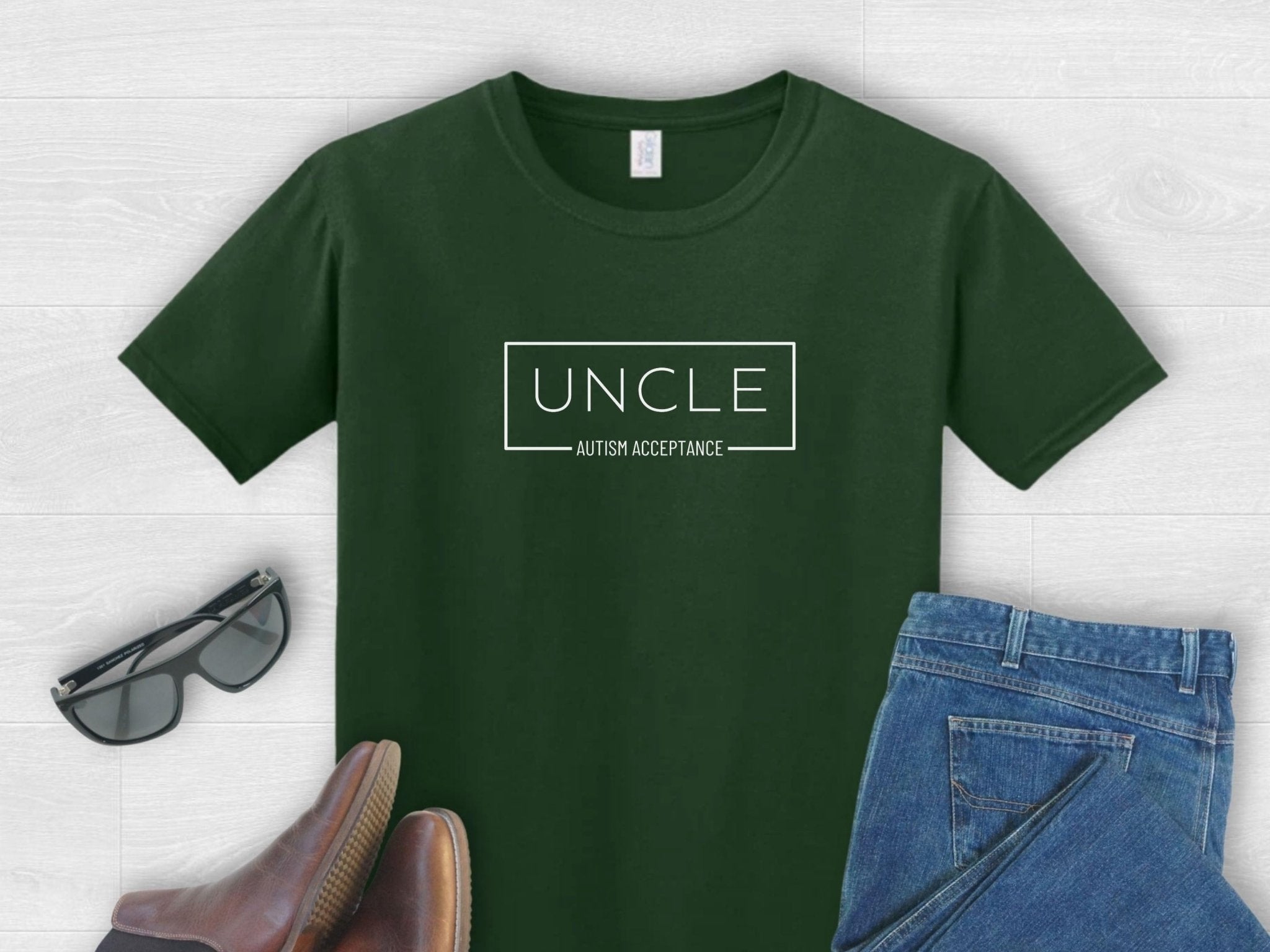 Autism T-Shirt - Uncle Autism Acceptance Box Tee - Daily Bloom