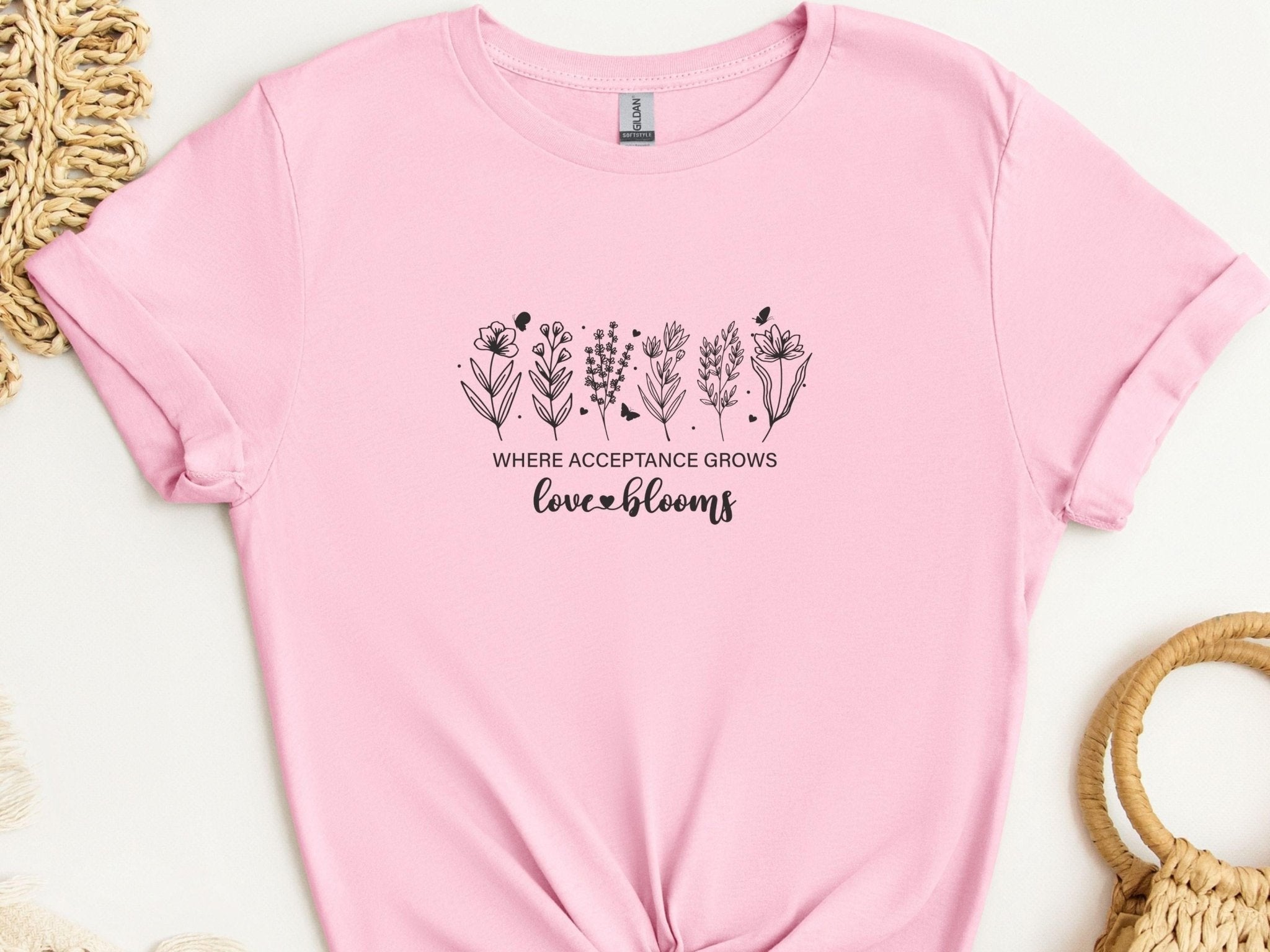 Autism T-Shirt - Where Acceptance Grows Love Blooms WildflowersTee - Daily Bloom