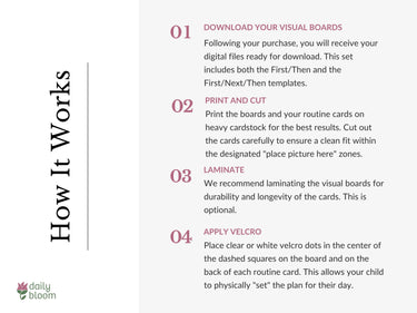Autism Digital Download - First/Then Board - Daily Bloom