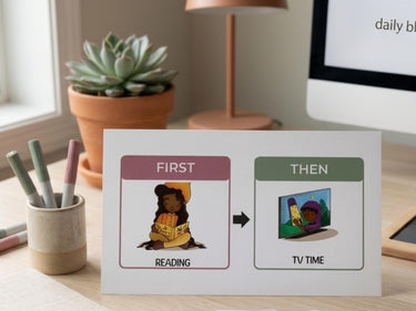 Autism Digital Download - First/Then Board - Daily Bloom