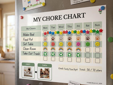 Autism Digital Download - Chore Chart - Daily Bloom