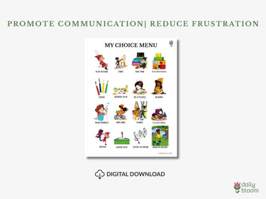 Autism Digital Download - Choice Board - Daily Bloom