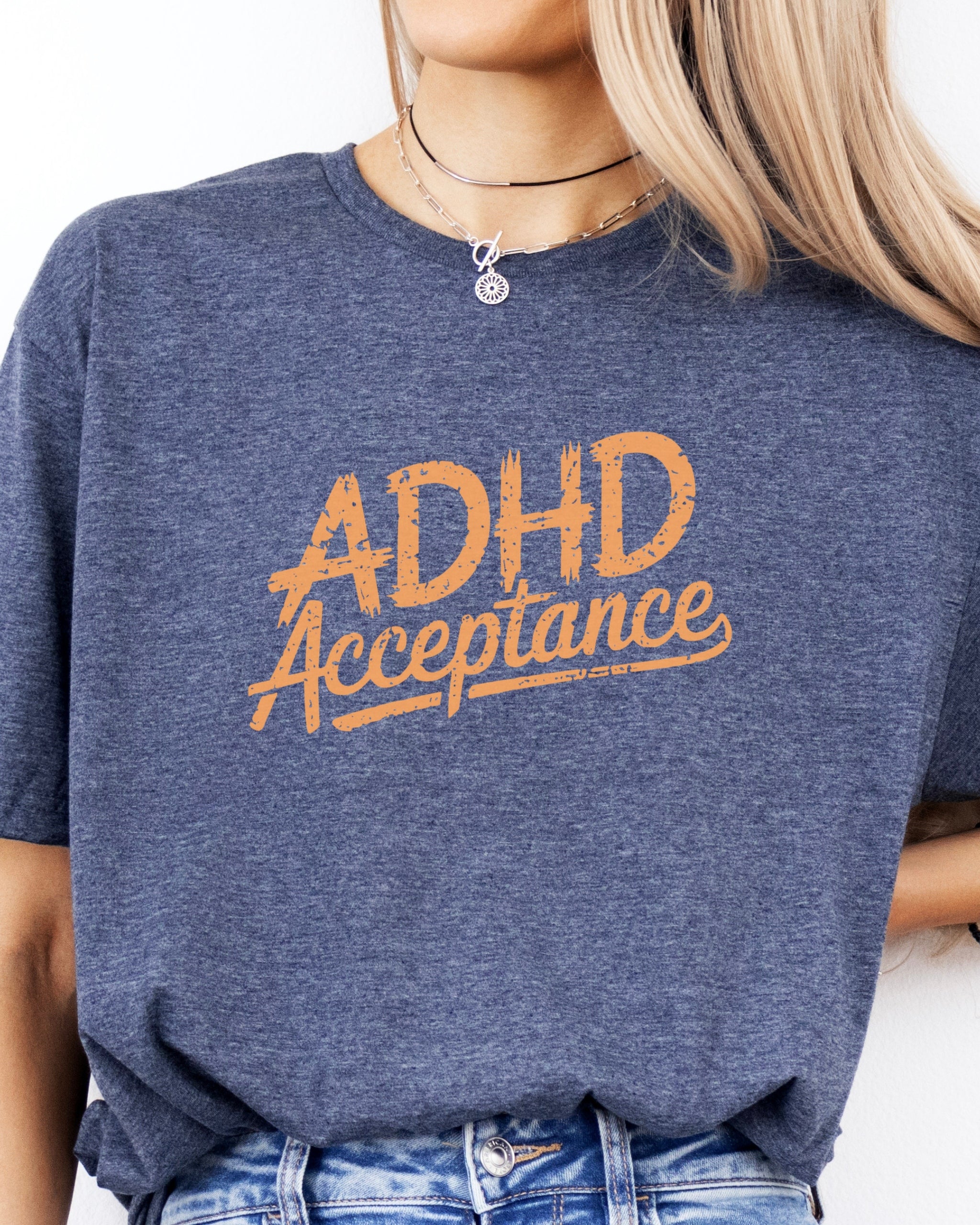 ADHD Acceptance Grunge Style Tee-Neurodiversity, ADHD & Autism Awareness & Acceptance T-Shirt by Daily Bloom