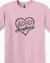 ADHD Acceptance Love Heart Sketch Tee-Neurodiversity, ADHD & Autism Awareness & Acceptance T-Shirt by Daily Bloom
