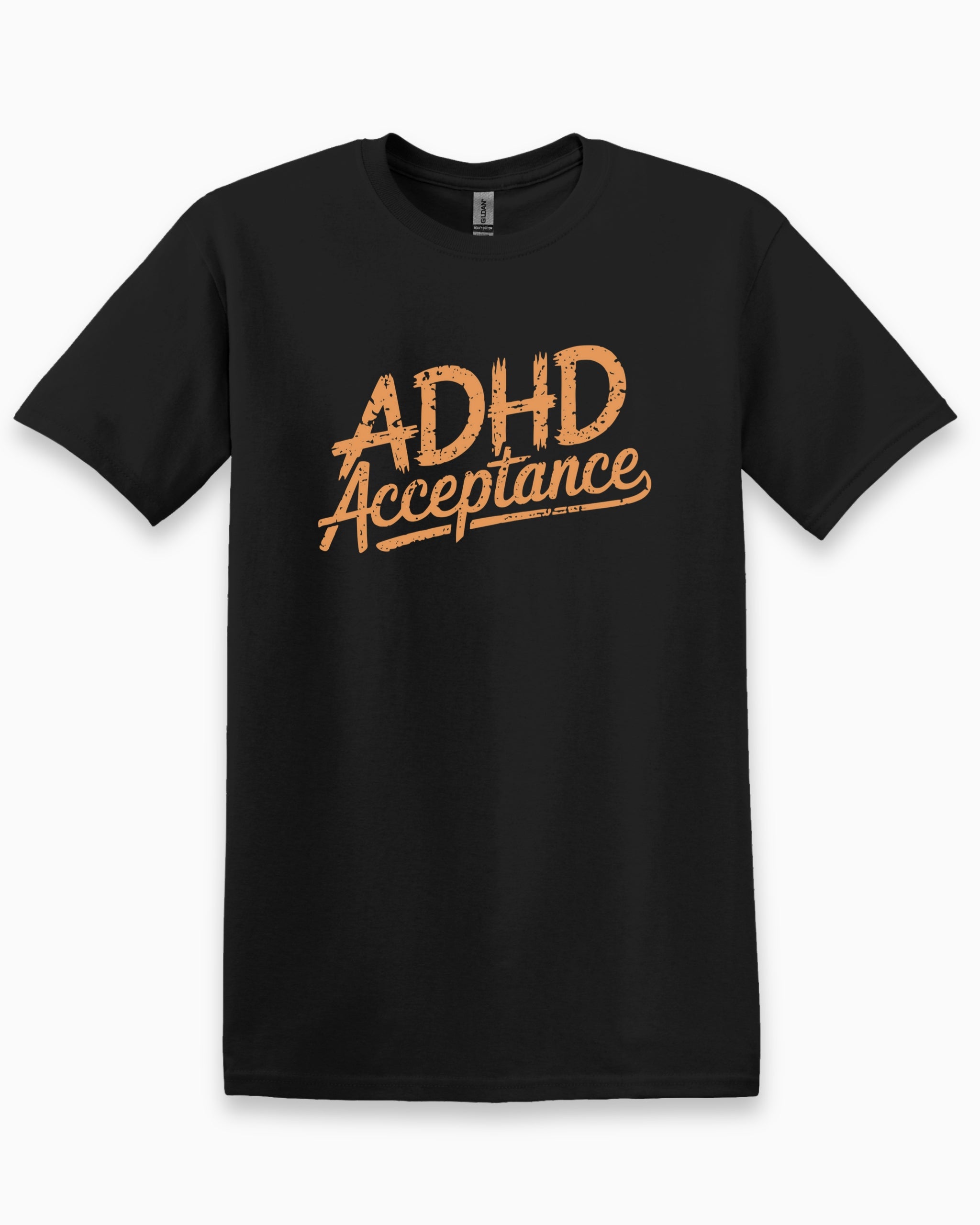 ADHD Acceptance Grunge Style Tee-Black-Neurodiversity, ADHD & Autism Awareness & Acceptance T-Shirt by Daily Bloom