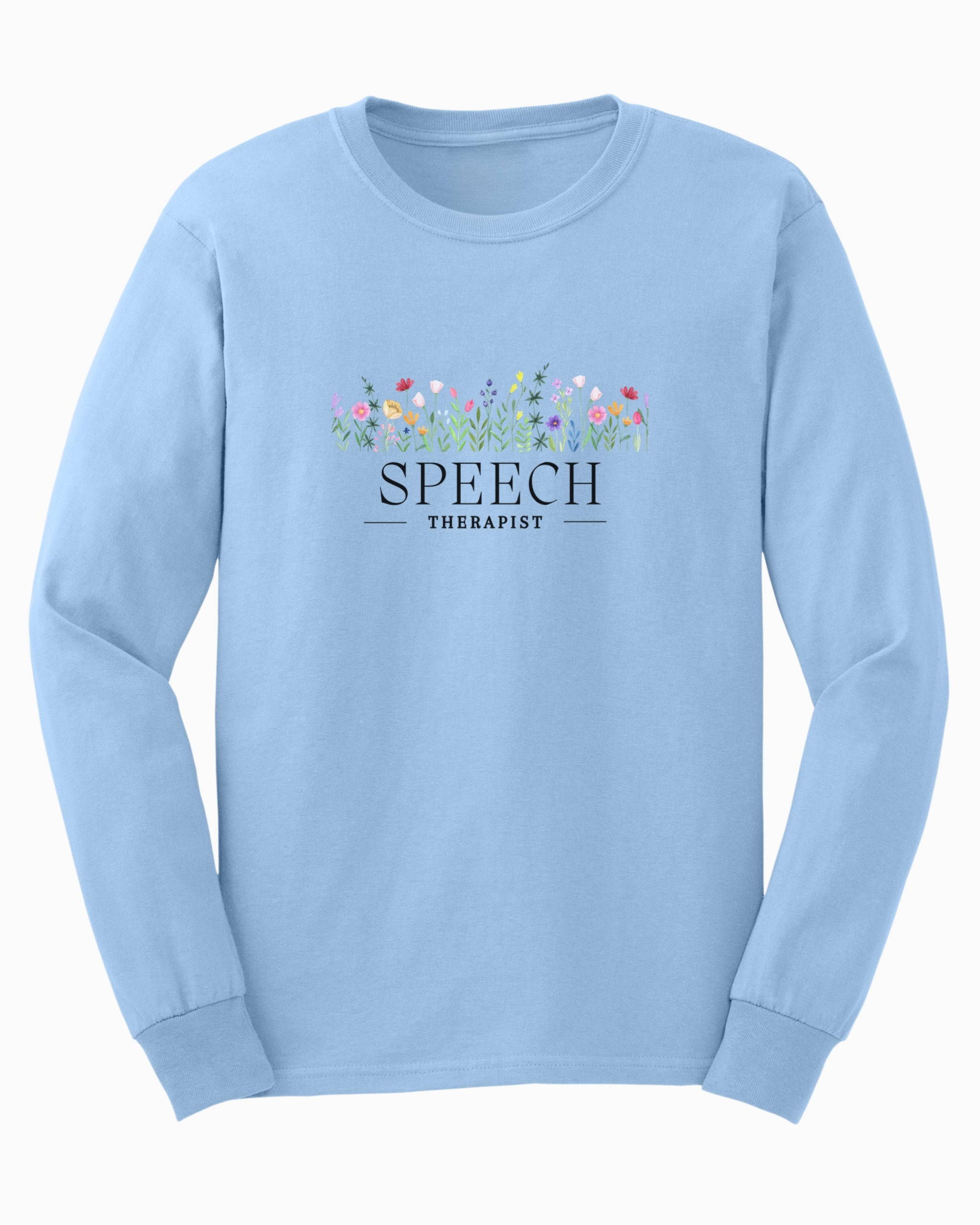 Speech Therapist Floral Long Sleeve T-Shirt