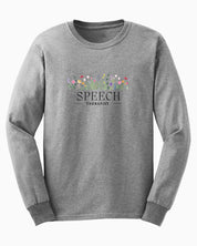 Speech Therapist Floral Long Sleeve T-Shirt