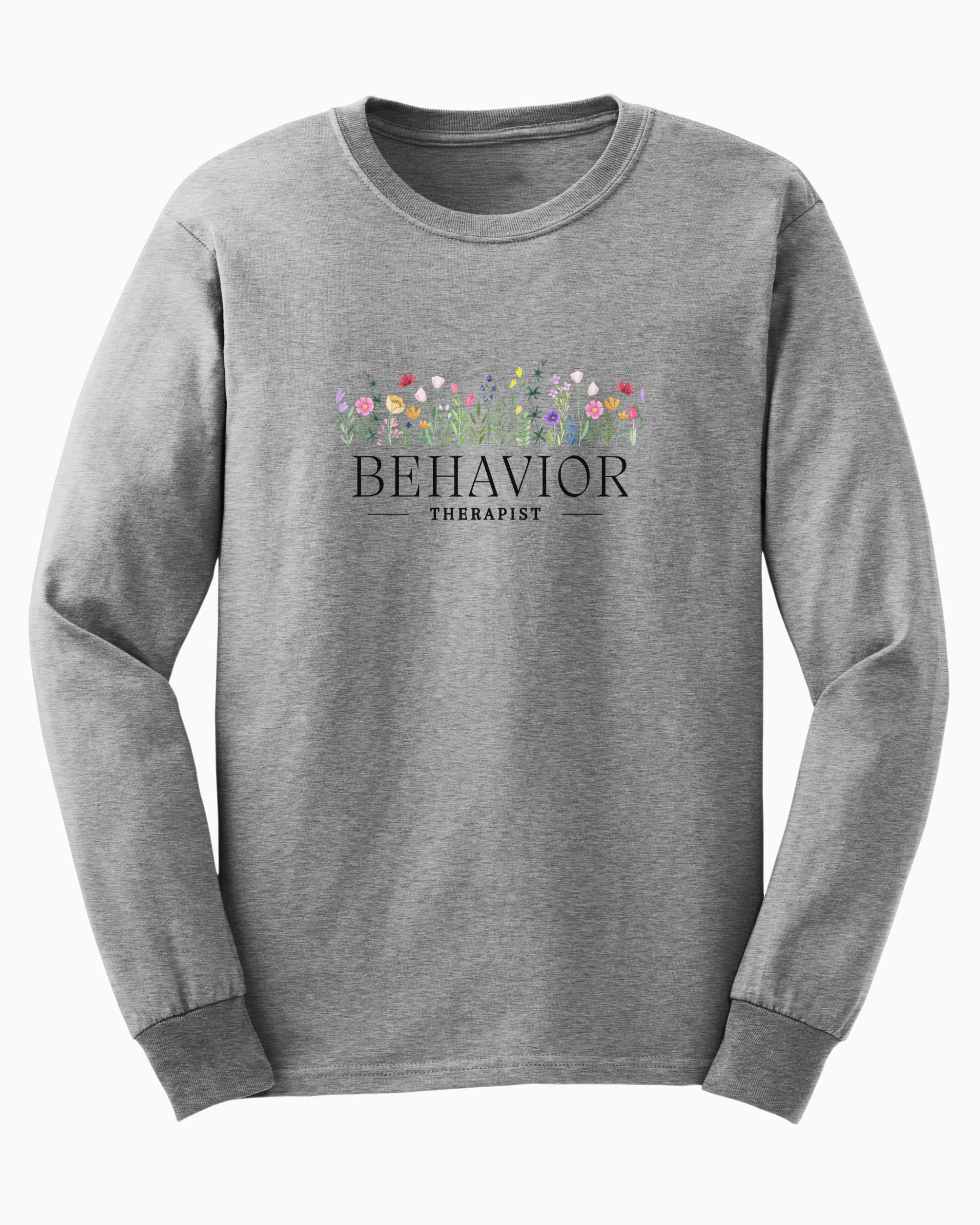 Behavior Therapist Floral Long Sleeve T-Shirt