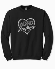 ADHD Acceptance Love Heart Sketch Sweatshirt