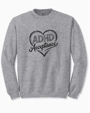 ADHD Acceptance Love Heart Sketch Sweatshirt