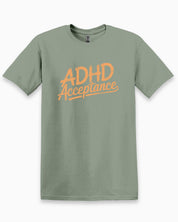 ADHD Acceptance Grunge Style Tee-Sage-Neurodiversity, ADHD & Autism Awareness & Acceptance T-Shirt by Daily Bloom