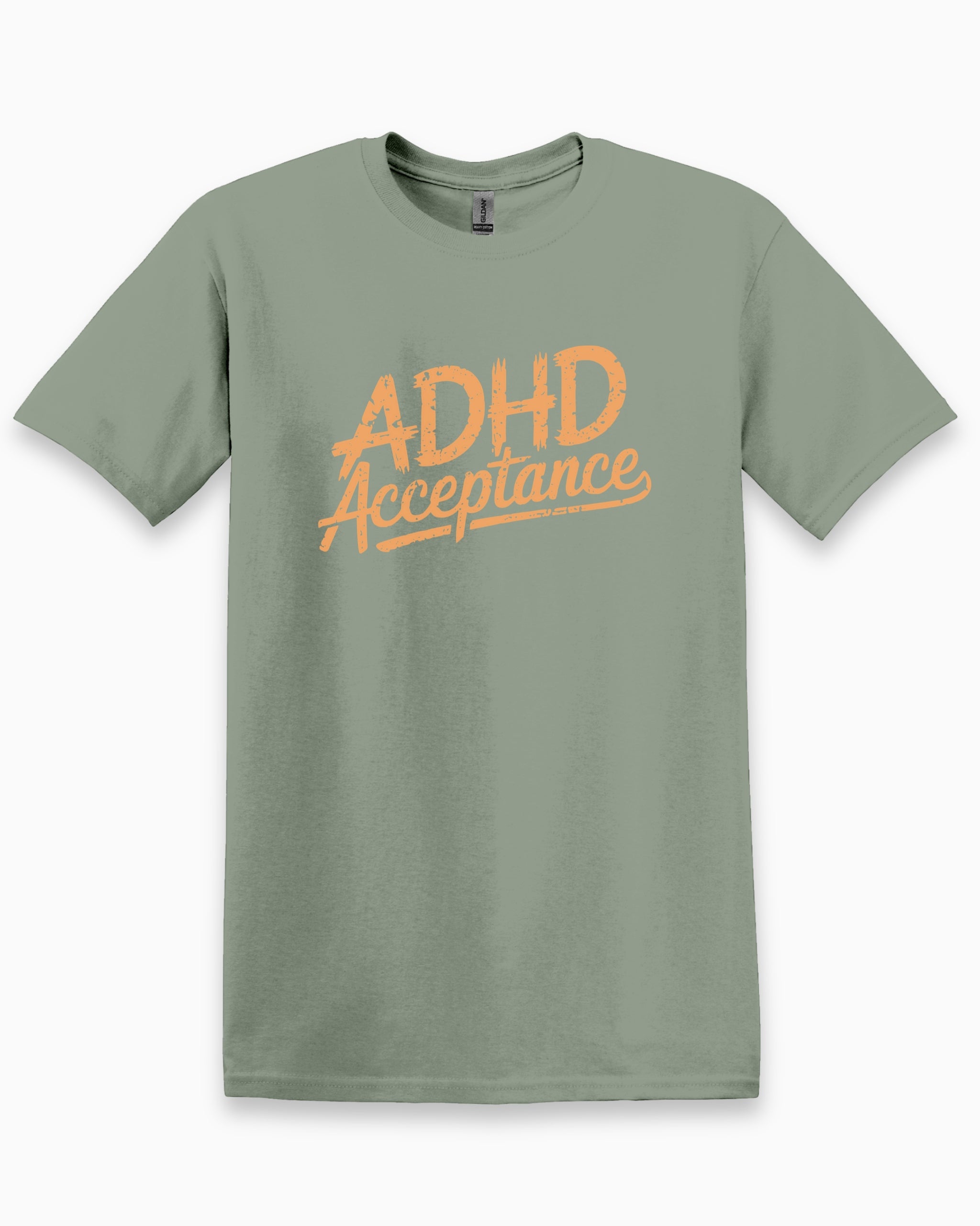 ADHD Acceptance Grunge Style Tee-Sage-Neurodiversity, ADHD & Autism Awareness & Acceptance T-Shirt by Daily Bloom