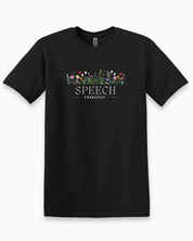 Speech Therapist Floral Tee-Black-Neurodiversity, ADHD & Autism Awareness & Acceptance T-Shirt by Daily Bloom