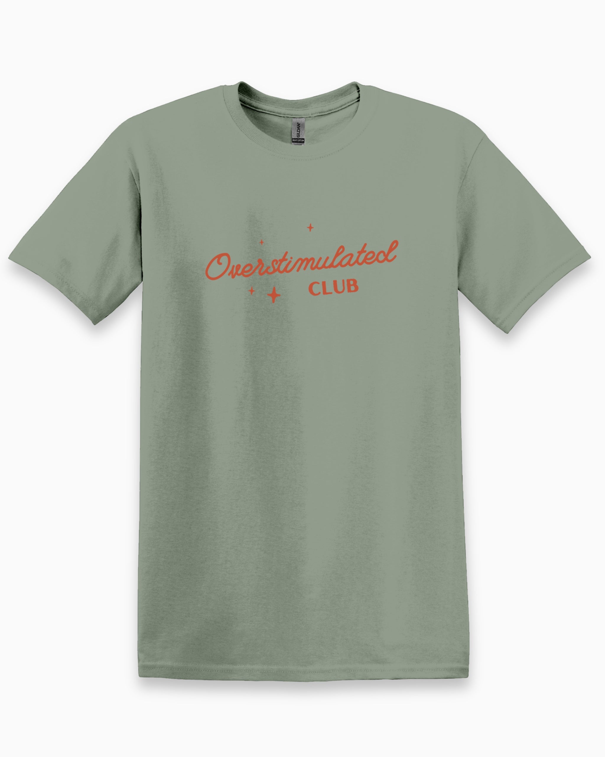 Overstimulated Club Tee-Sage-Neurodiversity, ADHD & Autism Awareness & Acceptance T-Shirt by Daily Bloom