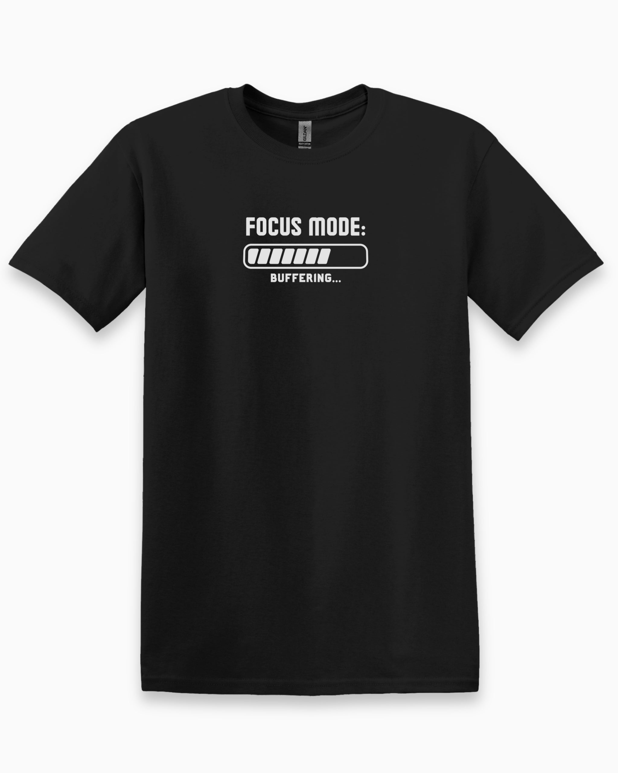 ADHD Focus Mode Buffering Tee-Black-Neurodiversity, ADHD & Autism Awareness & Acceptance T-Shirt by Daily Bloom