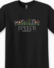 Speech Therapist Floral Tee-Neurodiversity, ADHD & Autism Awareness & Acceptance T-Shirt by Daily Bloom