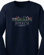 Speech Therapist Floral Long Sleeve T-Shirt