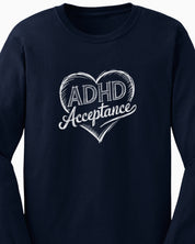 ADHD Acceptance Love Heart Sketch Long Sleeve T-Shirt