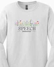 Speech Therapist Floral Long Sleeve T-Shirt