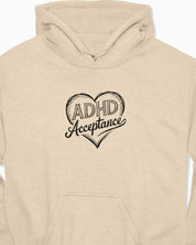 ADHD Acceptance Love Heart Sketch Hoodie