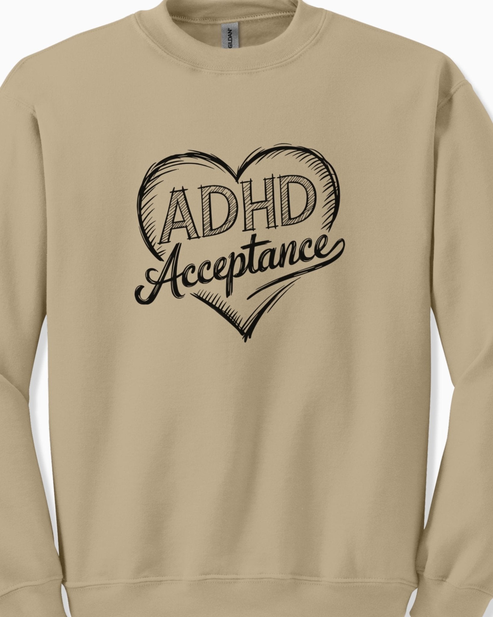 Autism Sweatshirt - ADHD Acceptance Love Heart Sketch Sweatshirt - Daily Bloom