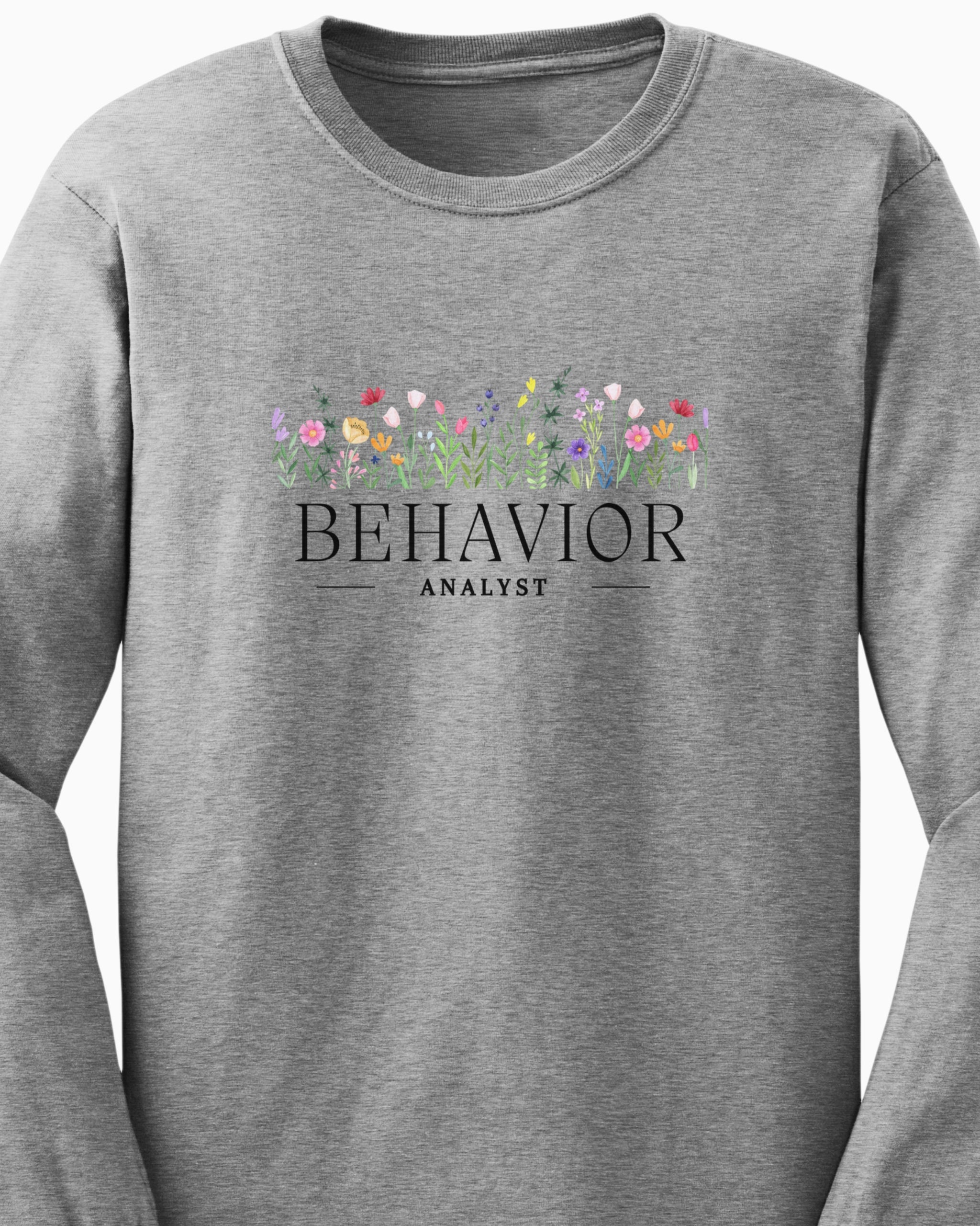 Behavior Analyst Floral Long Sleeve T-Shirt