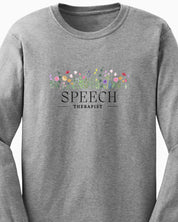 Speech Therapist Floral Long Sleeve T-Shirt