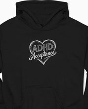 ADHD Acceptance Love Heart Sketch Hoodie