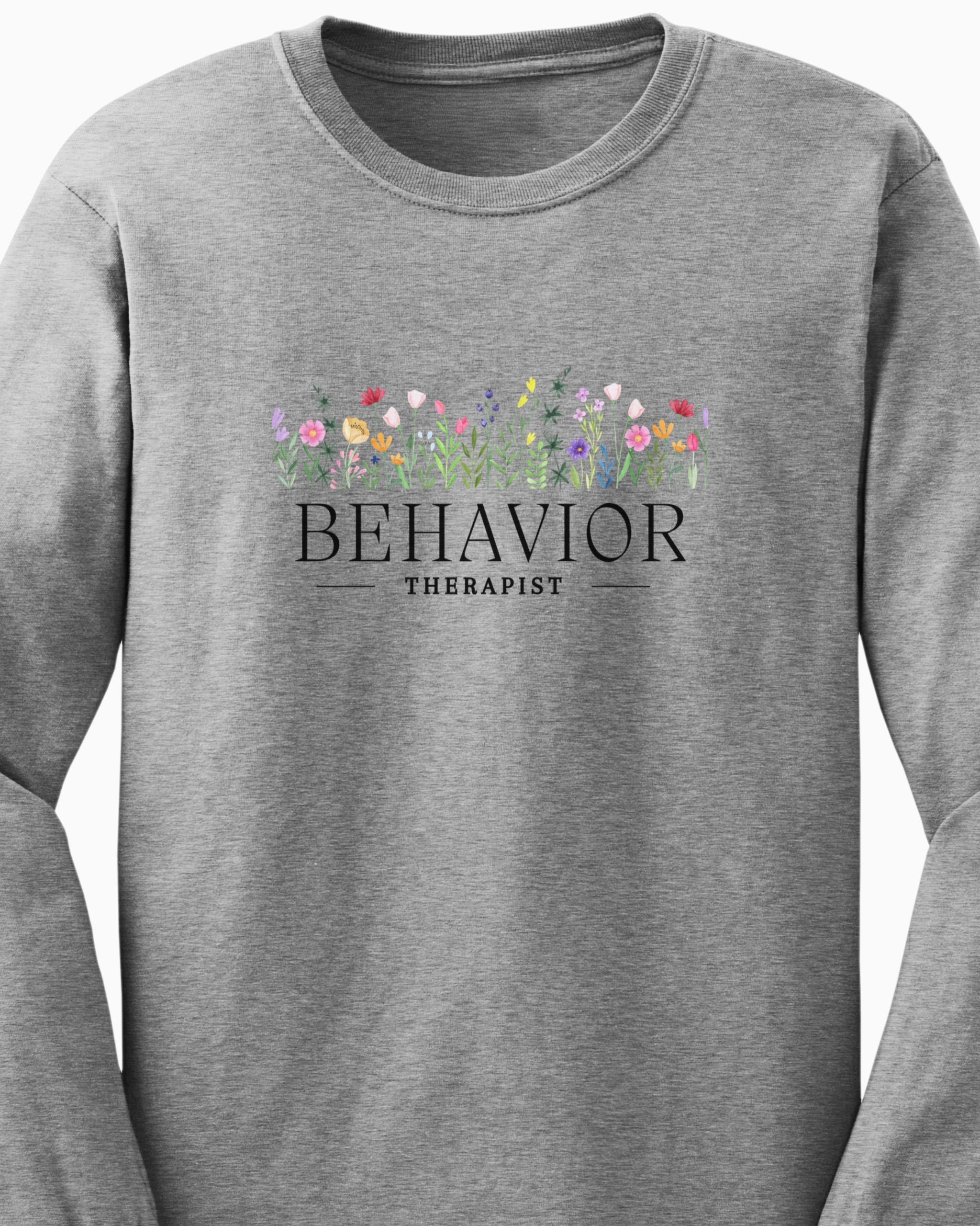 Behavior Therapist Floral Long Sleeve T-Shirt