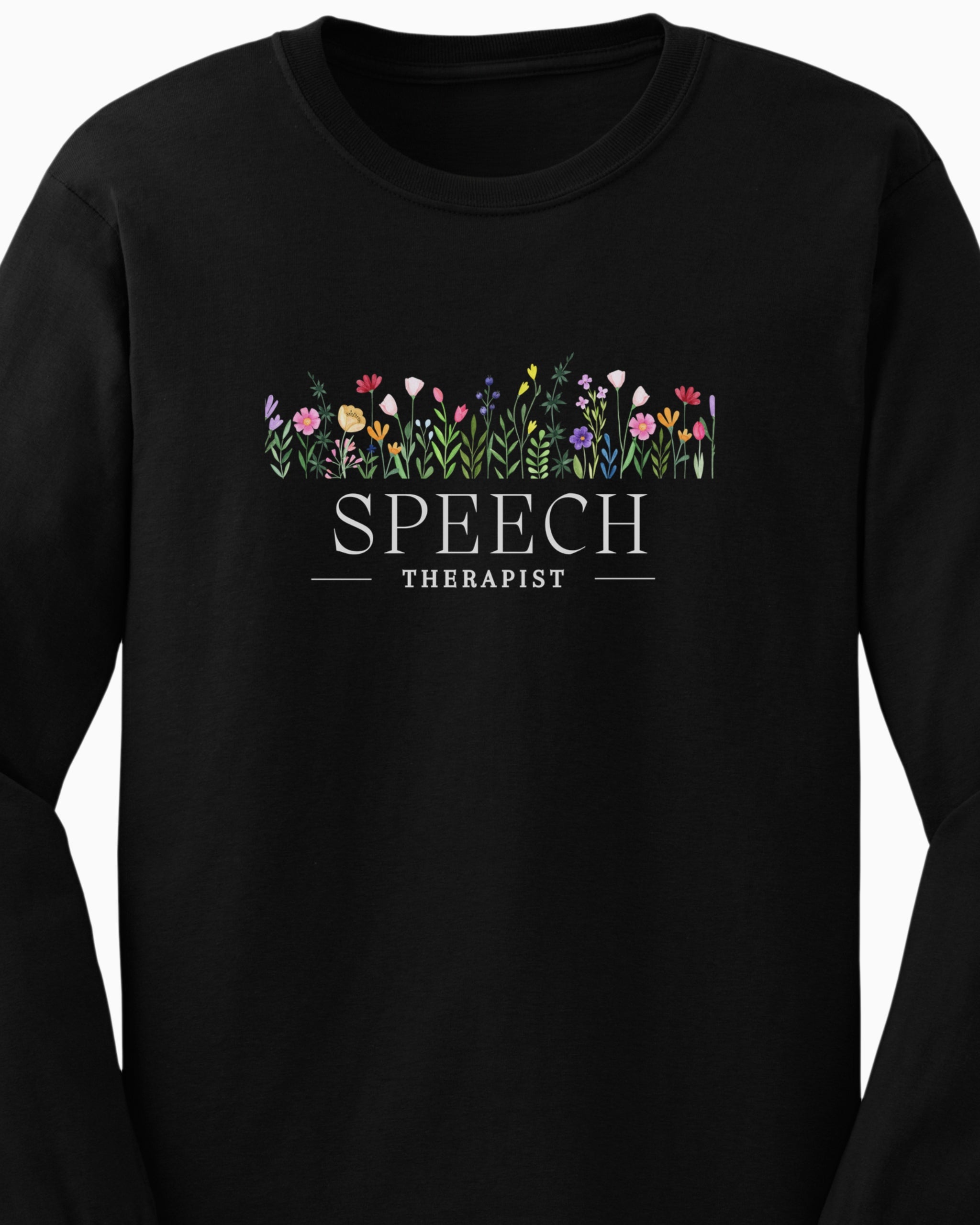 Speech Therapist Floral Long Sleeve T-Shirt
