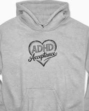 ADHD Acceptance Love Heart Sketch Hoodie