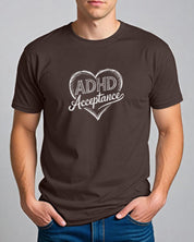ADHD Acceptance Love Heart Sketch Tee-Neurodiversity, ADHD & Autism Awareness & Acceptance T-Shirt by Daily Bloom