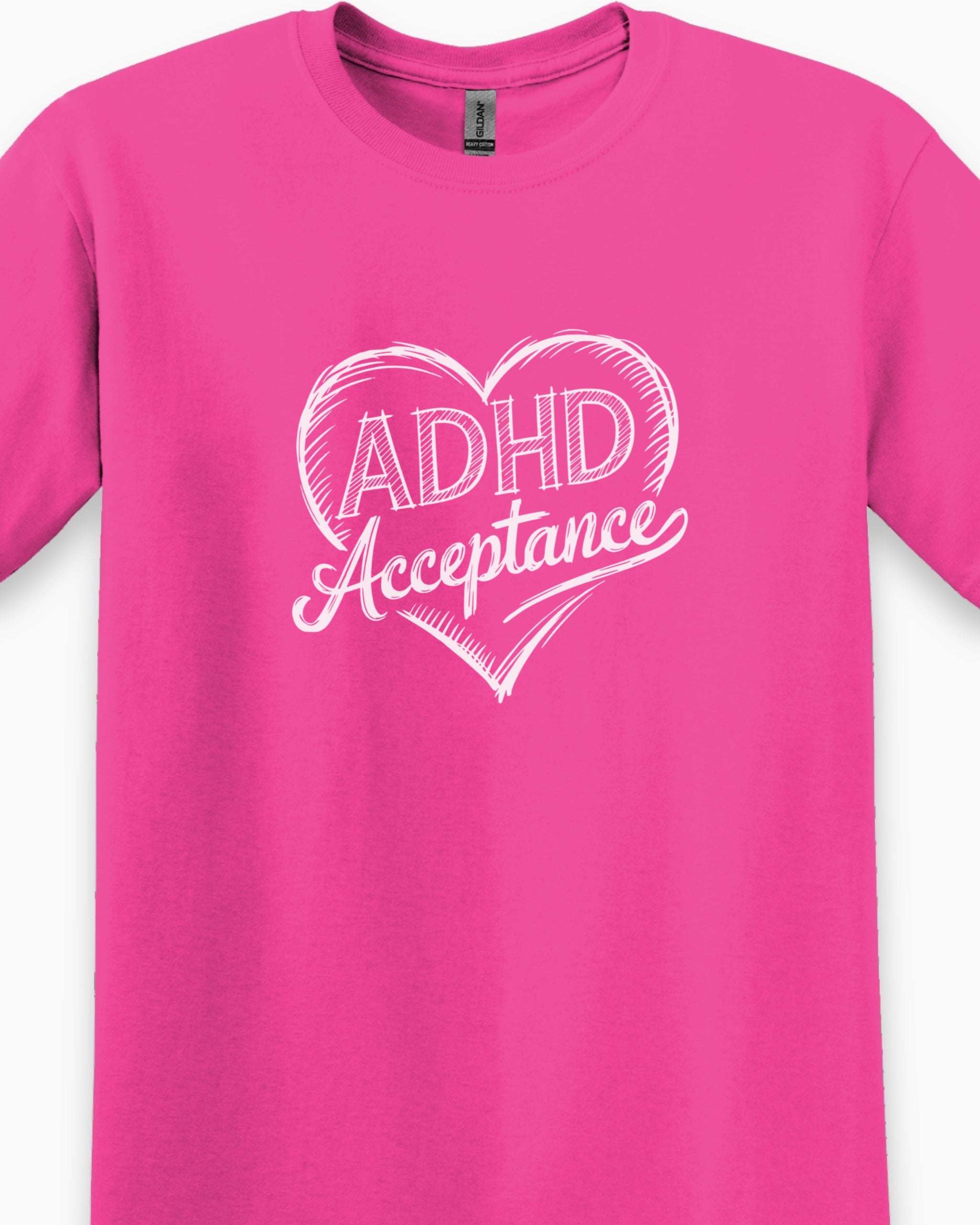 ADHD Acceptance Love Heart Sketch Tee-Neurodiversity, ADHD & Autism Awareness & Acceptance T-Shirt by Daily Bloom