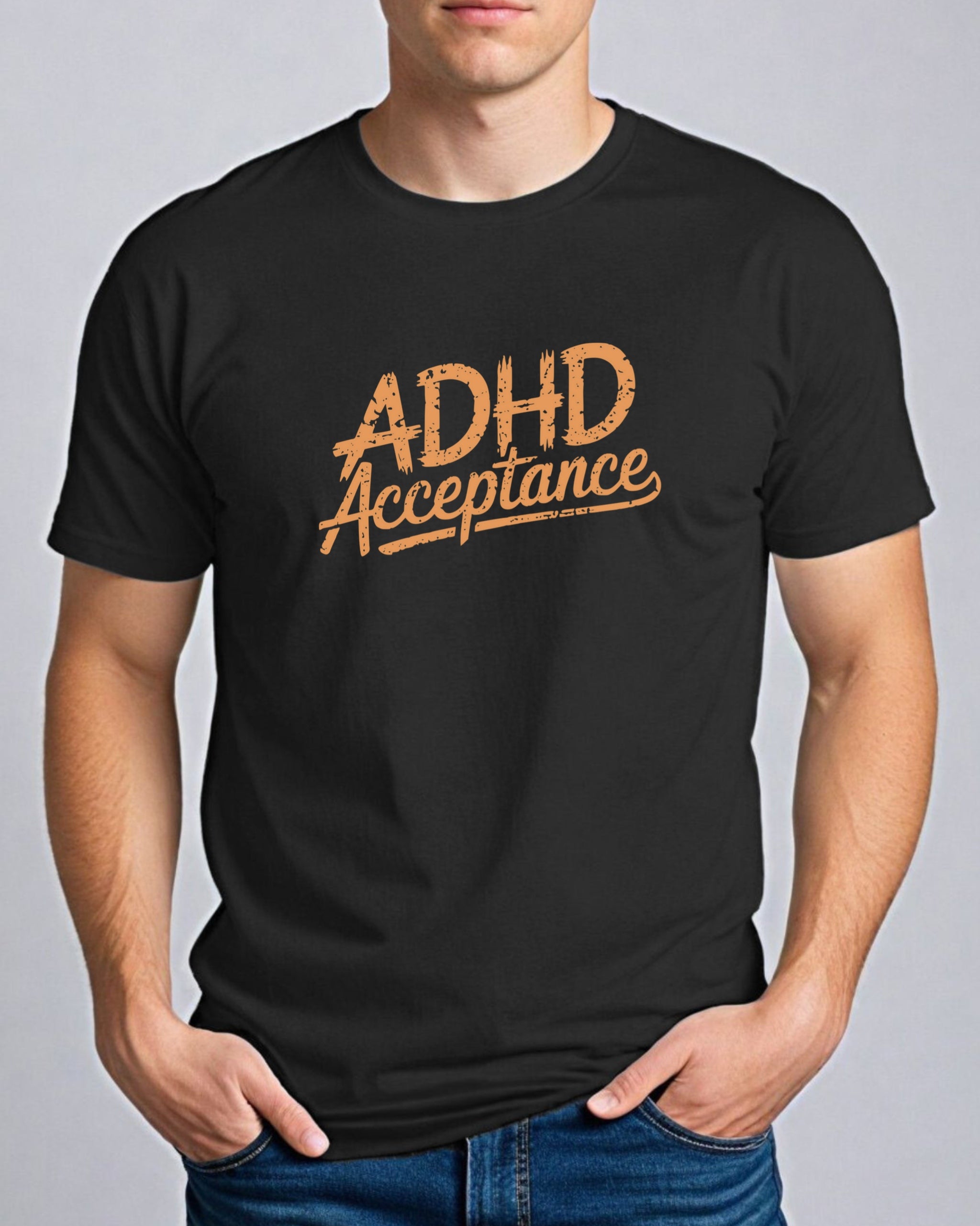 ADHD Acceptance Grunge Style Tee-Neurodiversity, ADHD & Autism Awareness & Acceptance T-Shirt by Daily Bloom