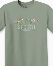 Speech Therapist Floral Tee-Neurodiversity, ADHD & Autism Awareness & Acceptance T-Shirt by Daily Bloom