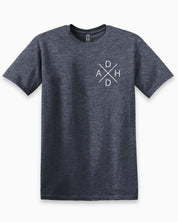 ADHD Cross Tee-Heather Navy-Neurodiversity, ADHD & Autism Awareness & Acceptance T-Shirt by Daily Bloom