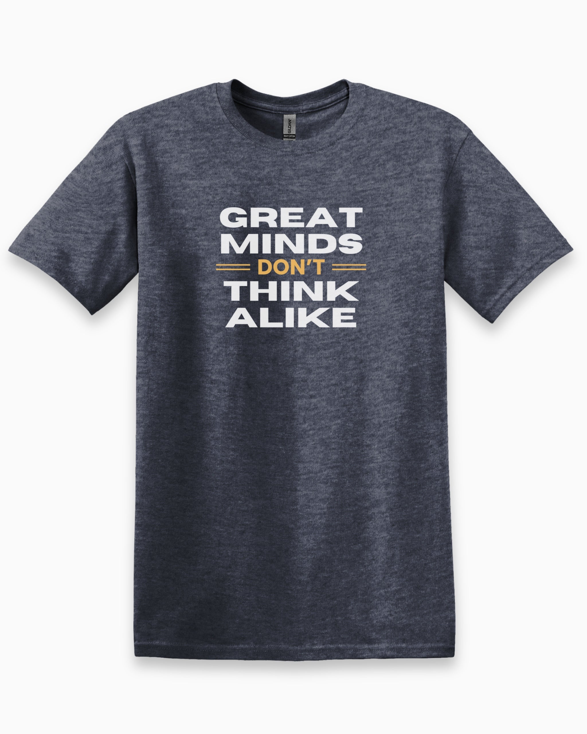 Great Minds Don't Think Alike Tee-Heather Navy-Neurodiversity, ADHD & Autism Awareness & Acceptance T-Shirt by Daily Bloom