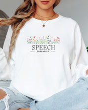 Speech Therapist Floral Long Sleeve T-Shirt