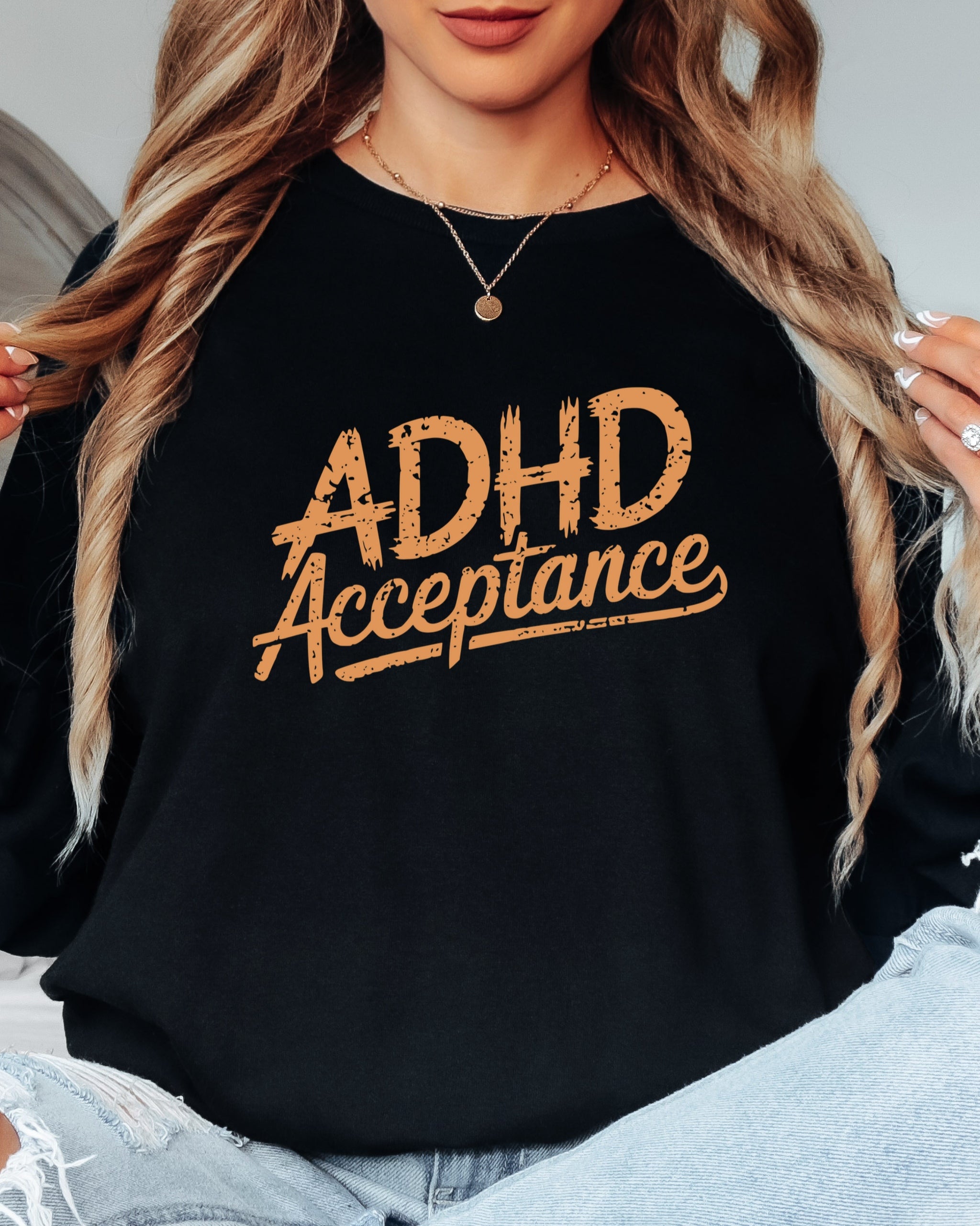 ADHD Acceptance Grunge Style Long Sleeve T-Shirt