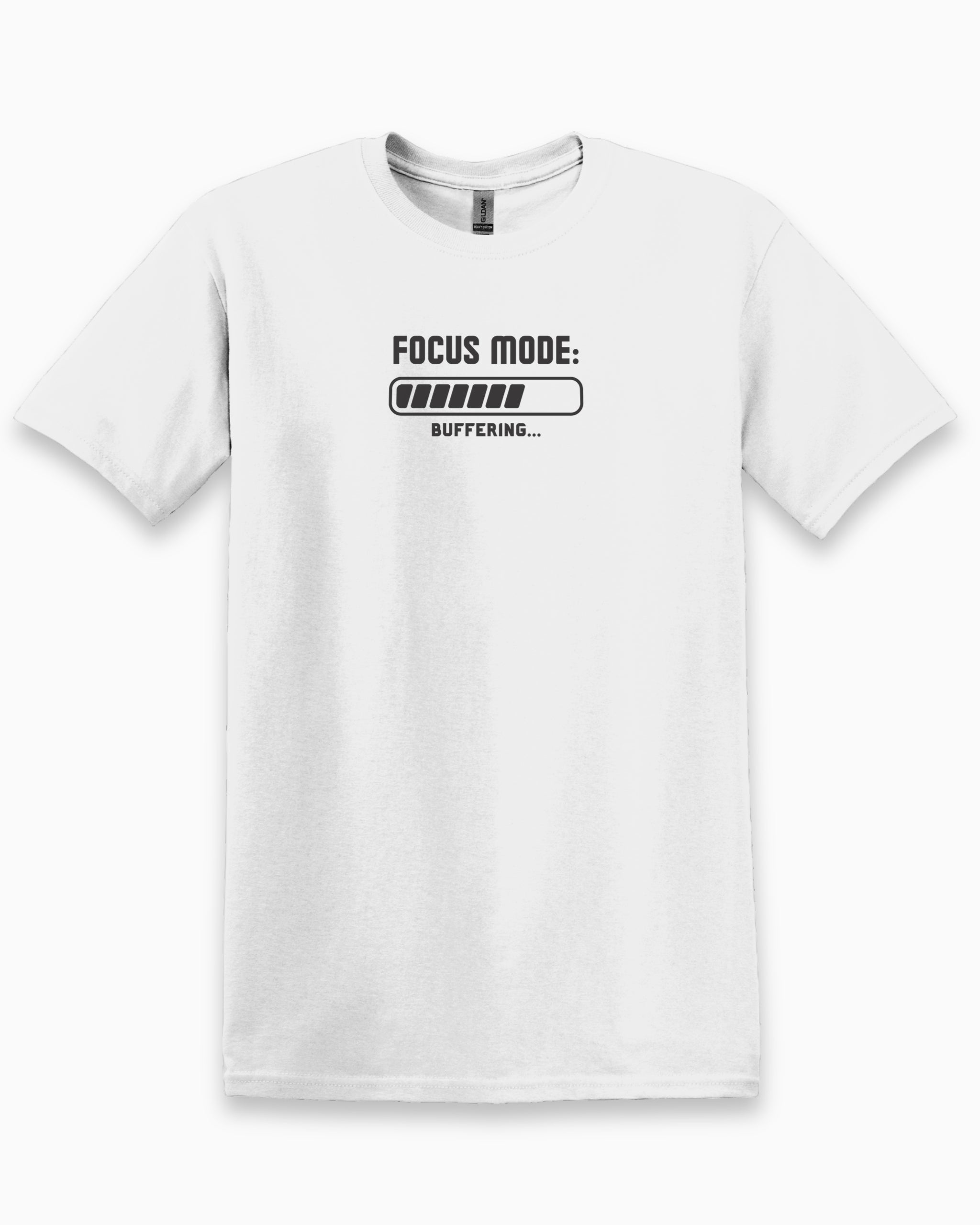 ADHD Focus Mode Buffering Tee-White-Neurodiversity, ADHD & Autism Awareness & Acceptance T-Shirt by Daily Bloom
