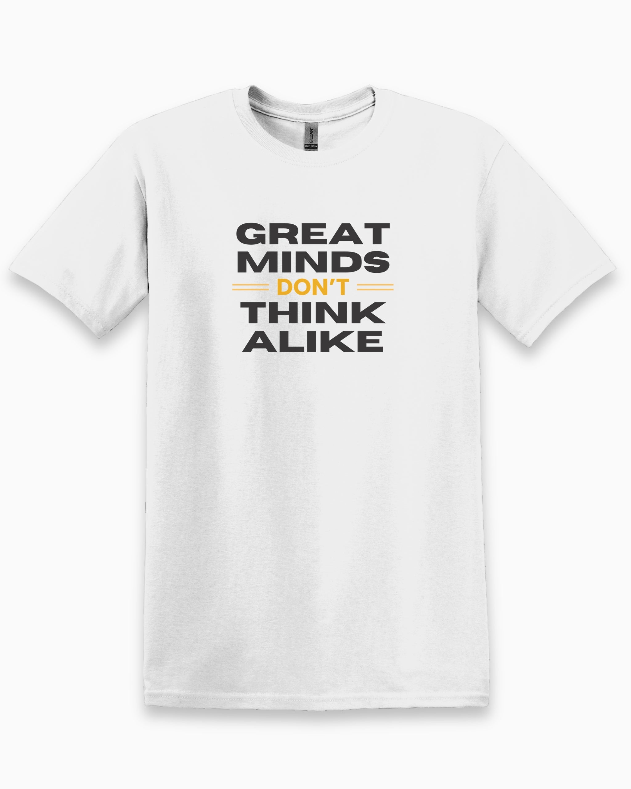 Great Minds Don't Think Alike Tee-White-Neurodiversity, ADHD & Autism Awareness & Acceptance T-Shirt by Daily Bloom