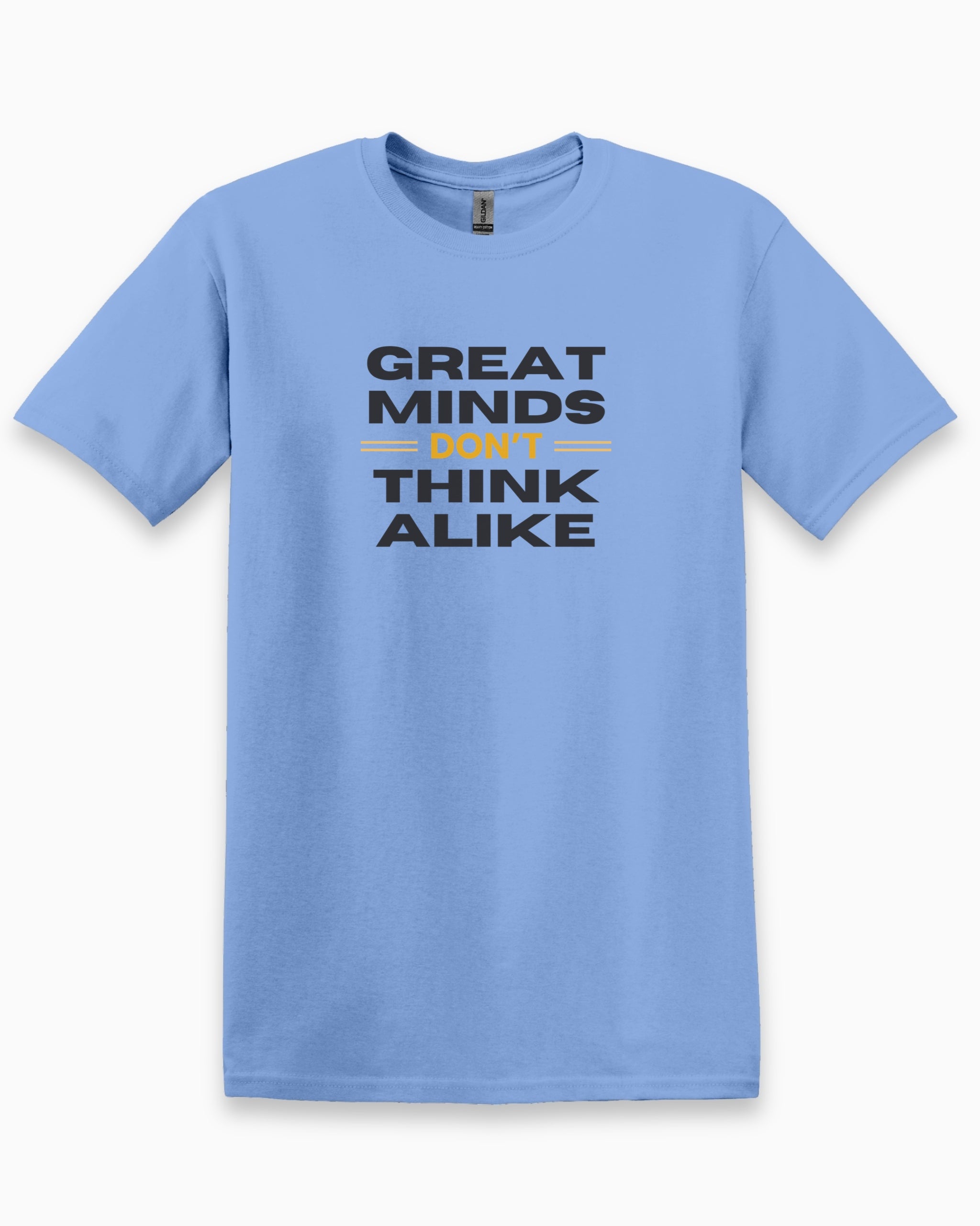 Great Minds Don't Think Alike Tee-Carolina Blue-Neurodiversity, ADHD & Autism Awareness & Acceptance T-Shirt by Daily Bloom