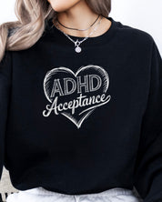 ADHD Acceptance Love Heart Sketch Sweatshirt