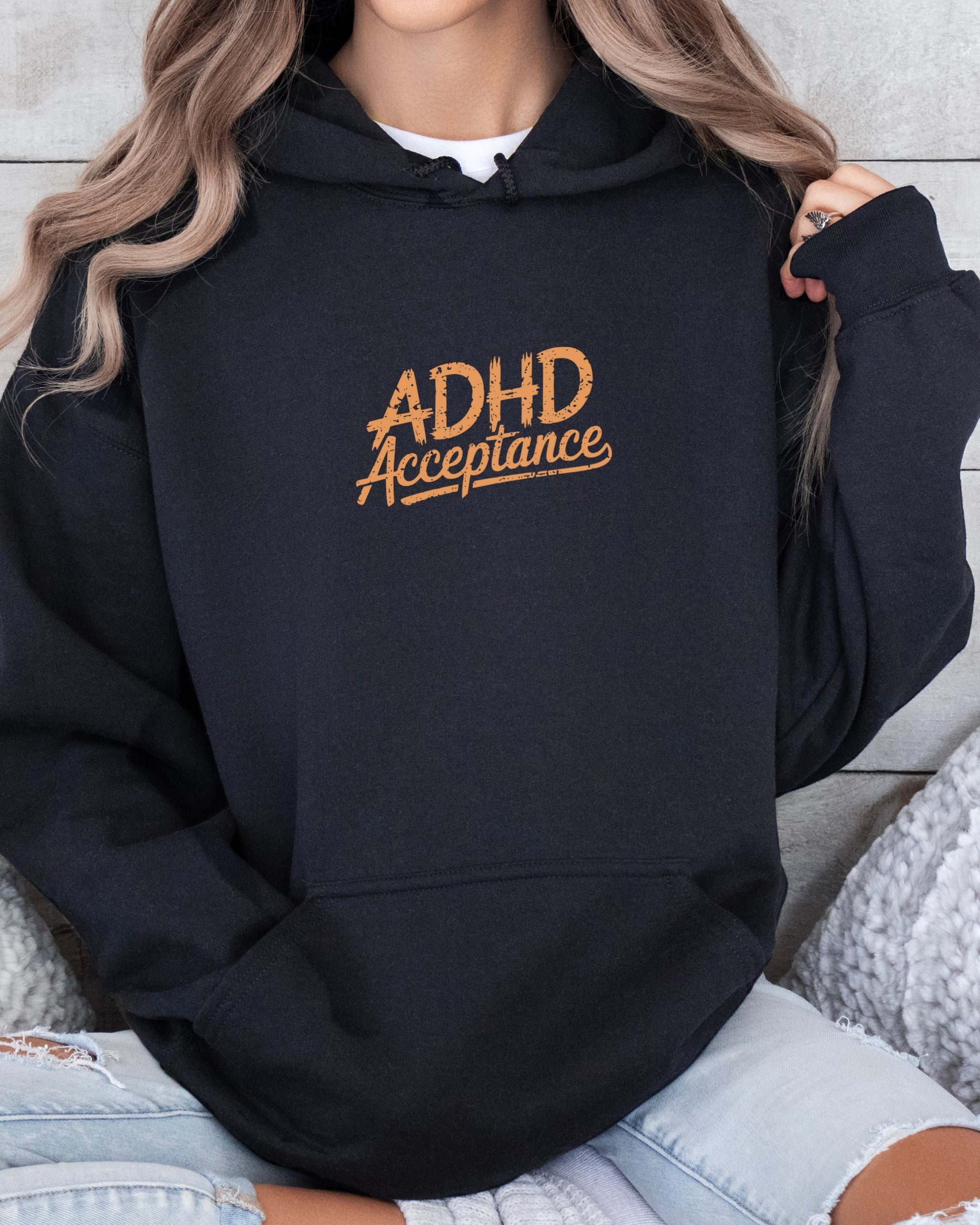 ADHD Acceptance Grunge Style Hoodie