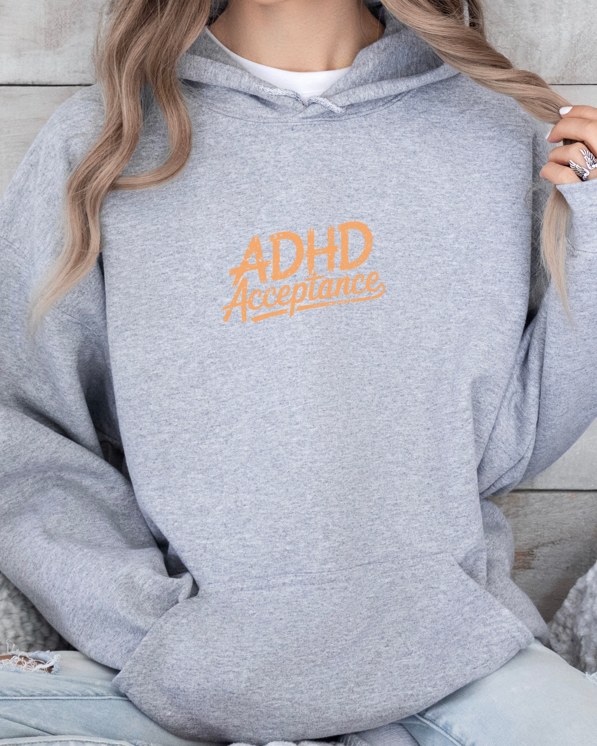 ADHD Acceptance Grunge Style Hoodie