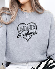 ADHD Acceptance Love Heart Sketch Sweatshirt