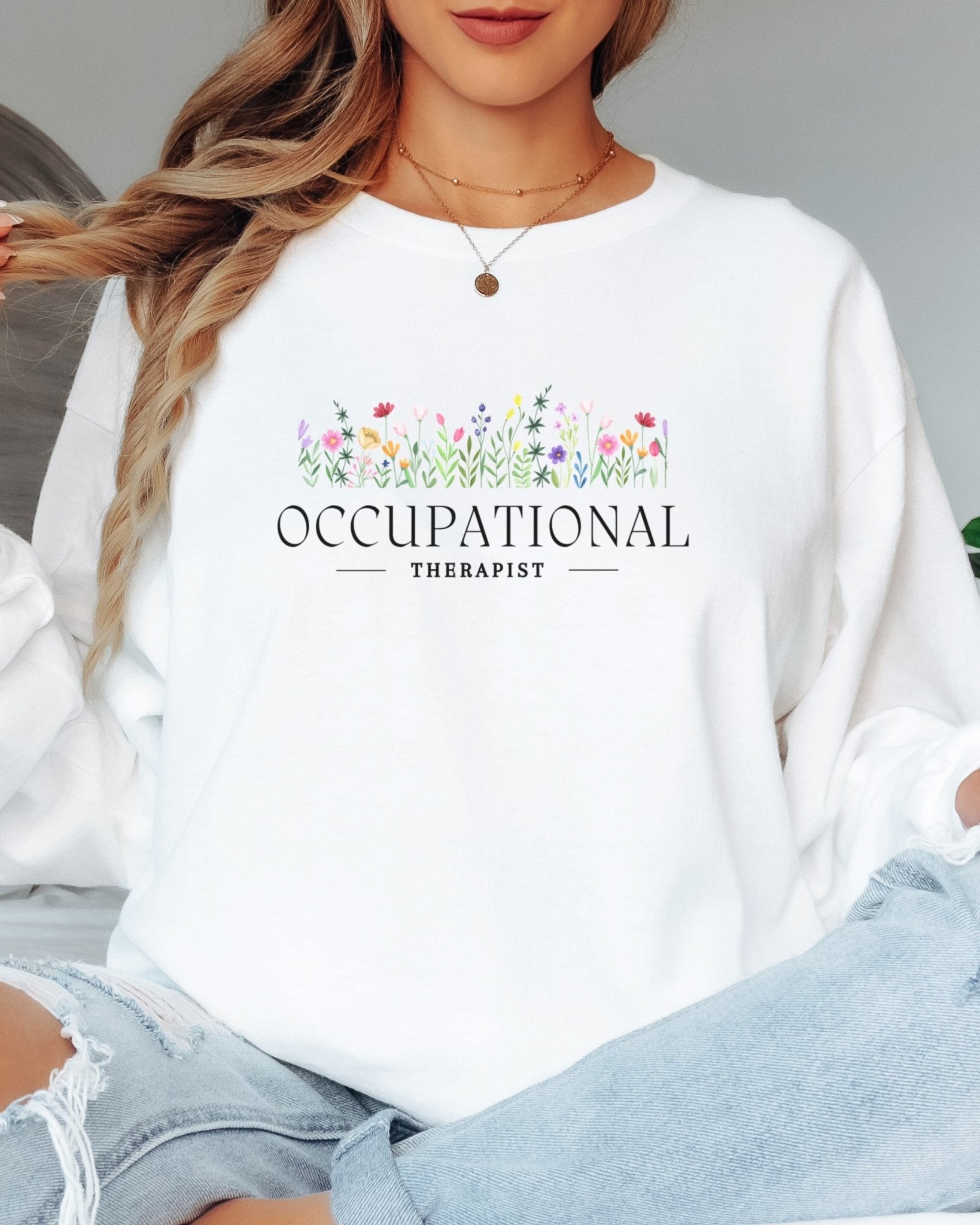 Autism Long - sleeve - Occupational Therapist Floral Long Sleeve T-Shirt - Daily Bloom