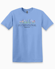 Occupational Therapist Floral Tee-Carolina Blue-Neurodiversity, ADHD & Autism Awareness & Acceptance T-Shirt by Daily Bloom